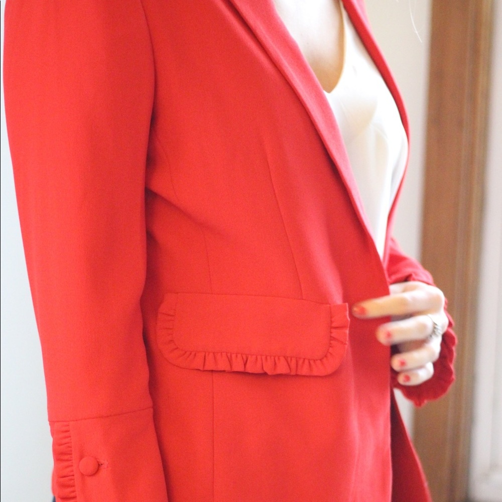 Essentiel Antwerp Red Blazer - Picture 6 of 7